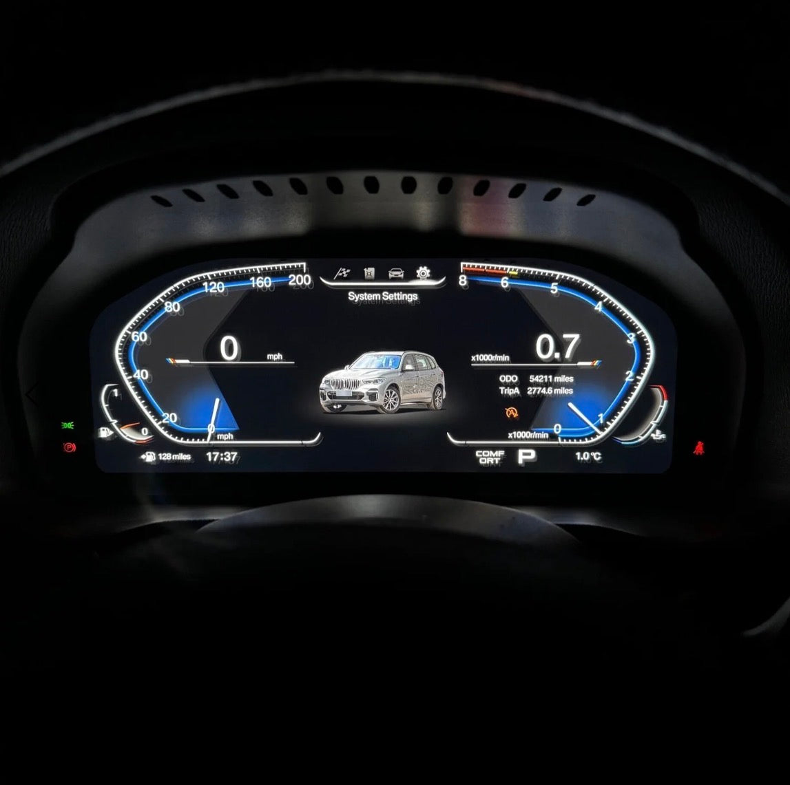 BMW f series digital dash